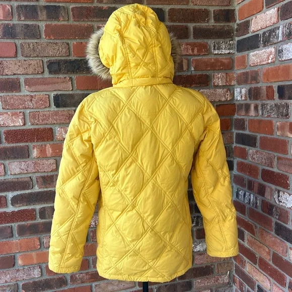 LANDS END YELLOW DOWN PUFFER COAT SIZE SMALL - Picture 16 of 16